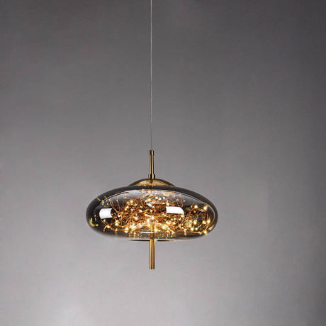 LumoSphere Nordic Pendelleuchte | Zylinder Oval Design | Glas-Lampe | Dimmbares LED Licht | Schlafzimmer & Wohnräume