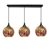 ElysianSpark 3D Creative LED Kronleuchter | 2/3 Lichter | Feuerwerksglas-Dome | Modernes Design | Stimmungslicht für Zuhause