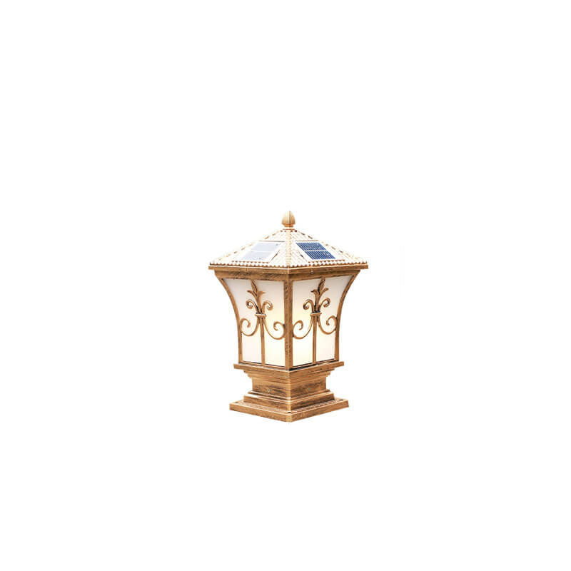 SolarLum Vintage LED Säulenleuchte | Wetterfest | Solar- und Strombetrieb | Dekorative Außenbeleuchtung