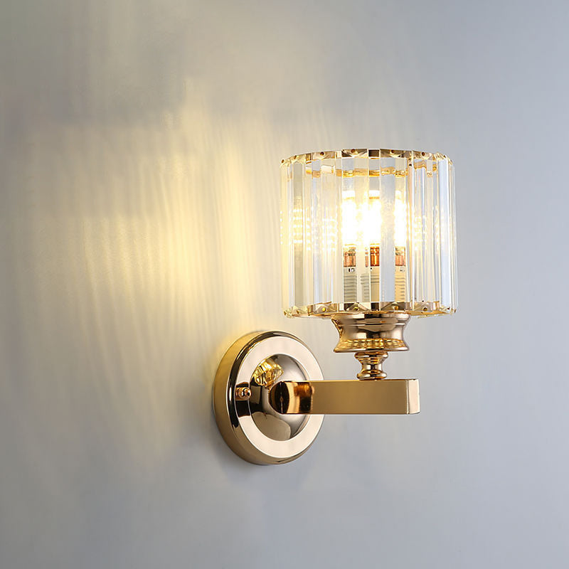 RadiantVell Wandlampe im modernen Minimalismus | Ovaler Kristall-Zylinder | 1 Licht | Elegantes Design für Schlafzimmer & Wohnzimmer