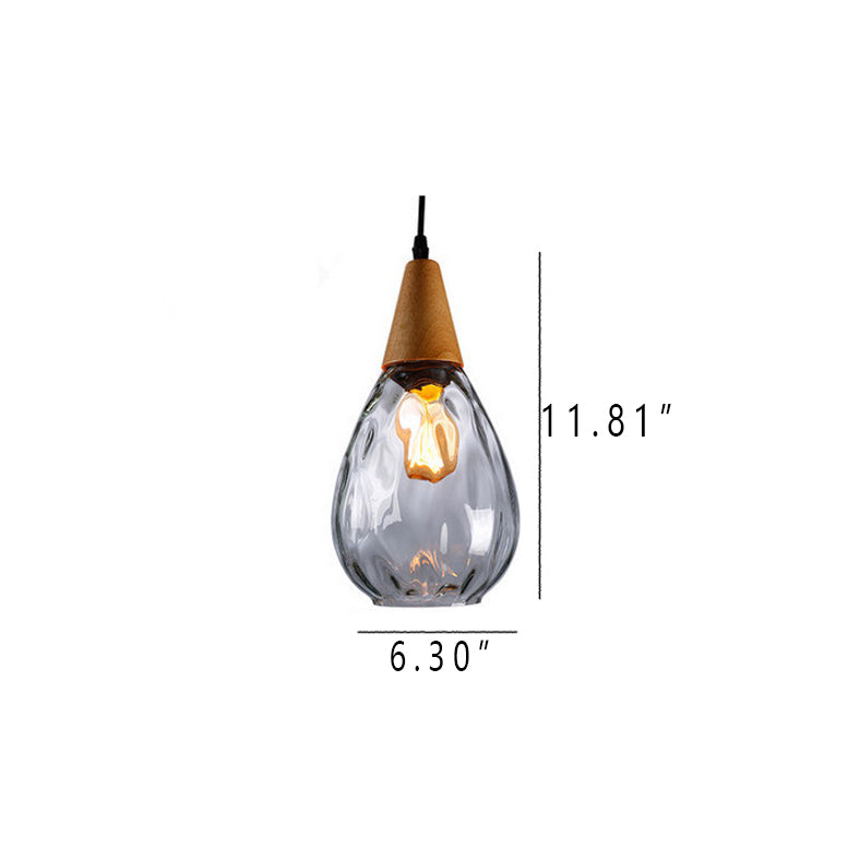 LuxeDrift Tropfenförmige Pendelleuchte | Wasserwellen-Glas | Eleganz für modernes Wohnen