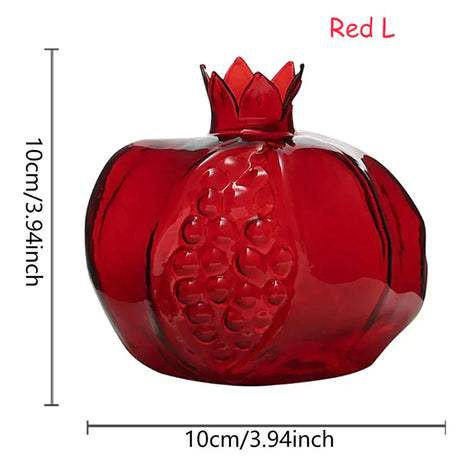 PomeGlass Granatapfel Glasvase | Wohnkultur | Kreative Obstvase | Raumdeko | Blumenvase für Zuhause