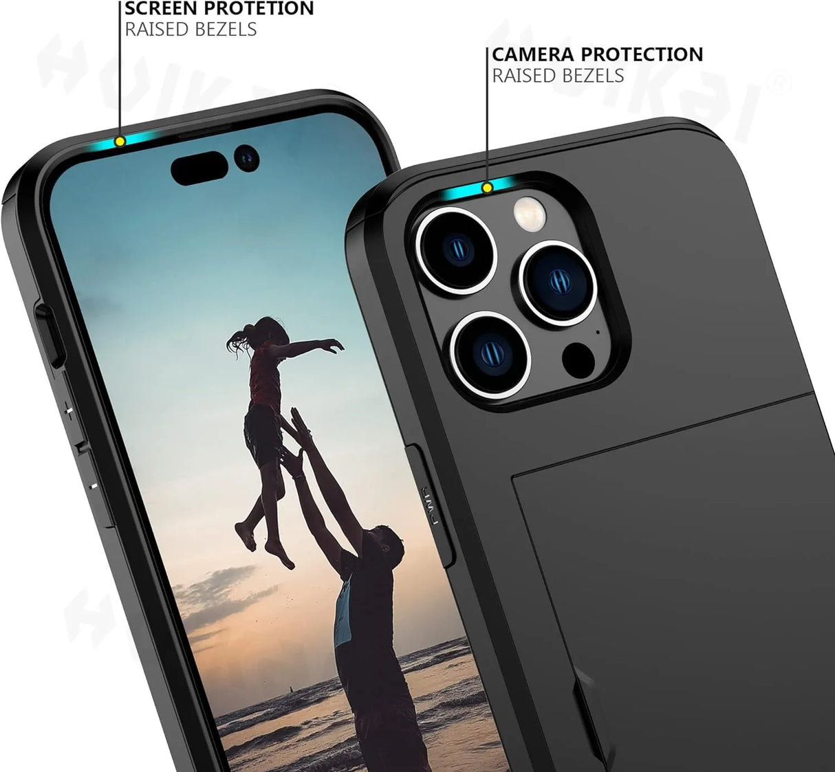 LuxShield iPhone-Hülle mit Kartenhalter | Schlankes Design | Kartenaufbewahrung | Schutz & Stil