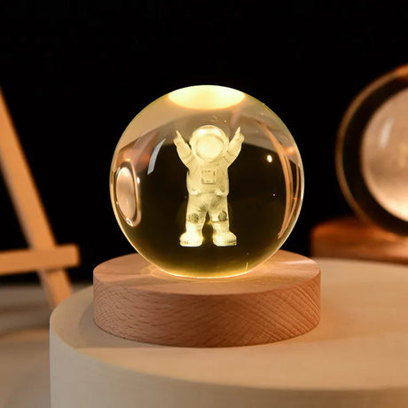 LumoAurora 3D Kristall Nachtlicht | LED Dekorationslampe | Kabellos | Farbwechsel | Einzigartige Geschenkidee