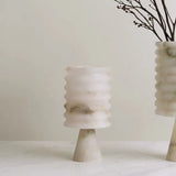 EleganceOnyx Weißer Onyx-Blumenvase | Luxuriöse Dekoration | Perfekt für Zuhause & Büro