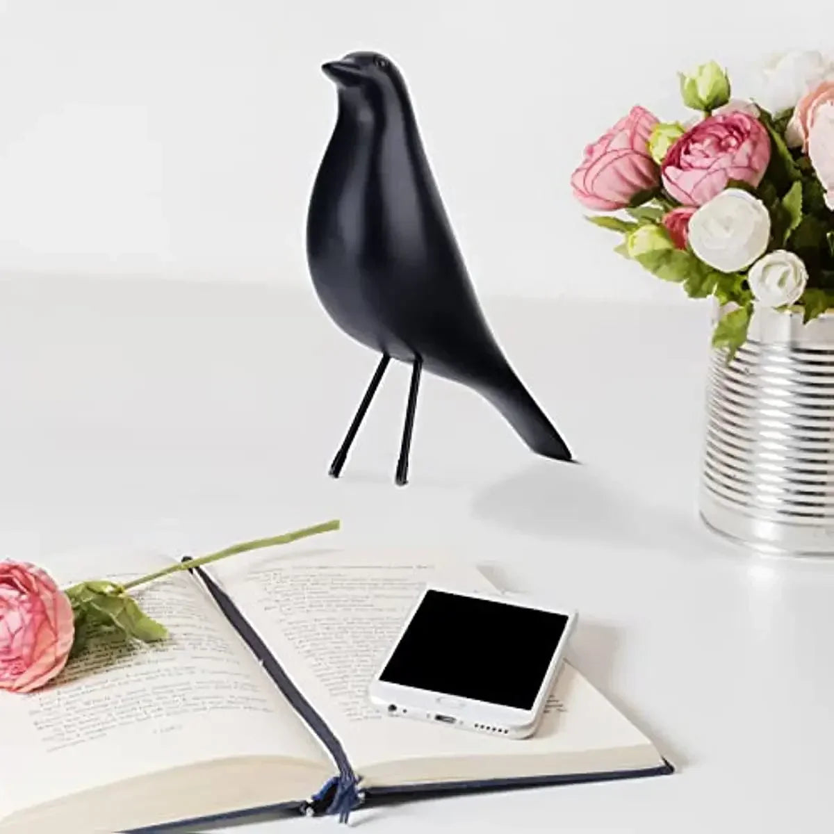 DecoBird Moderne Vogelstatue aus Kunstharz | Elegante Garten- und Wohnraumdekoration | Zeitloses Design | Wetterfest