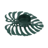 LumiLeaf Monstera Kerzenhalter aus Eisen | Gold & Grün | Tropisches Design | Wohn- und Tischdeko
