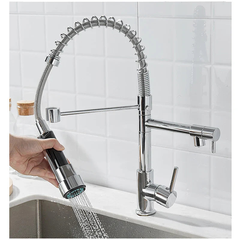 FlowSelect Wasserhahn mit Doppel-Auslauf | Modernes Design | Multifunktionaler Küchenarmatur | Hochwertige Materialien