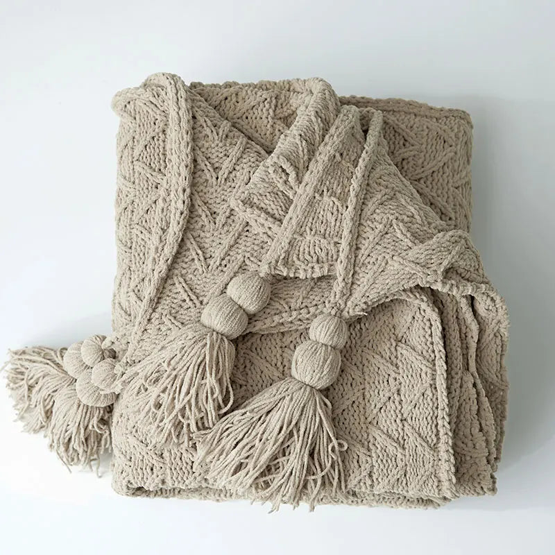 HeartKnit Kuscheldecke aus Chenille | Strickdesign | Für Bett & Sofa | Weich & Gemütlich