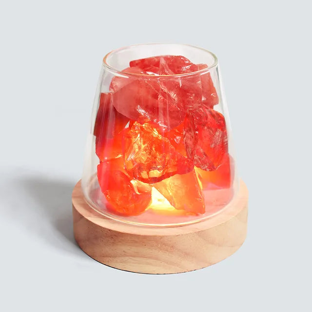 PureAura Kristallleuchte | Himalaya Salzlampe mit Öl-Diffusor | Nachtlicht & Luftreinigung
