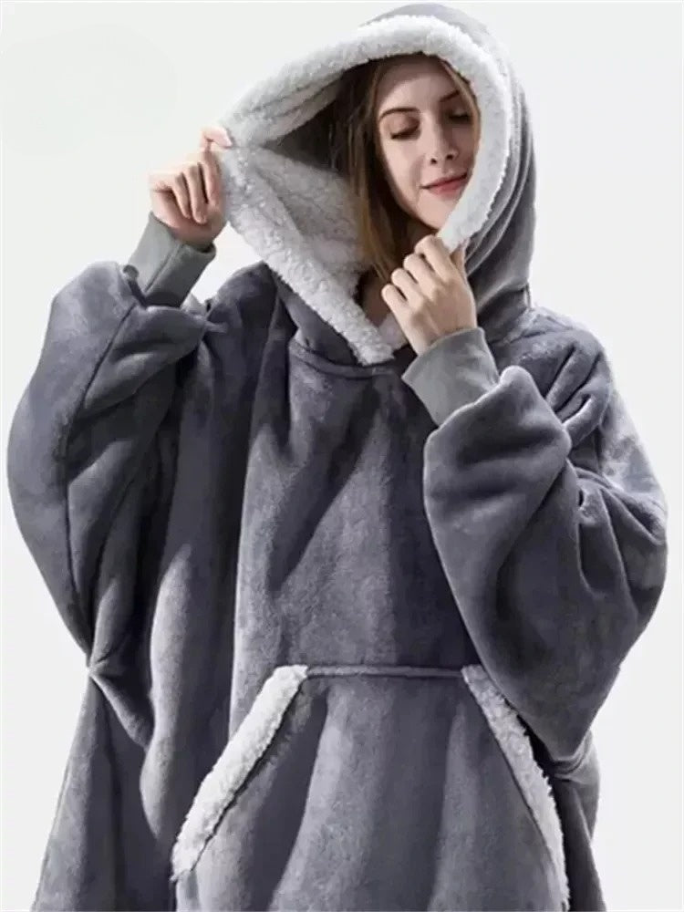 PlushWrap Riesiger Fleece-Pullover | Gemütlich & Warm | Perfekt für Zuhause & Outdoor | In vielen Farben erhältlich
