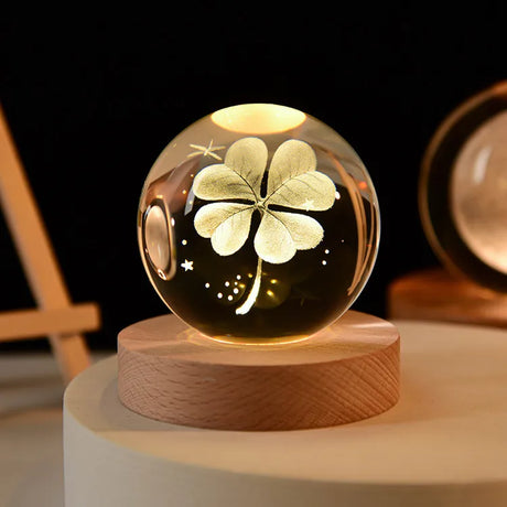 LumoAurora 3D Kristall Nachtlicht | LED Dekorationslampe | Kabellos | Farbwechsel | Einzigartige Geschenkidee