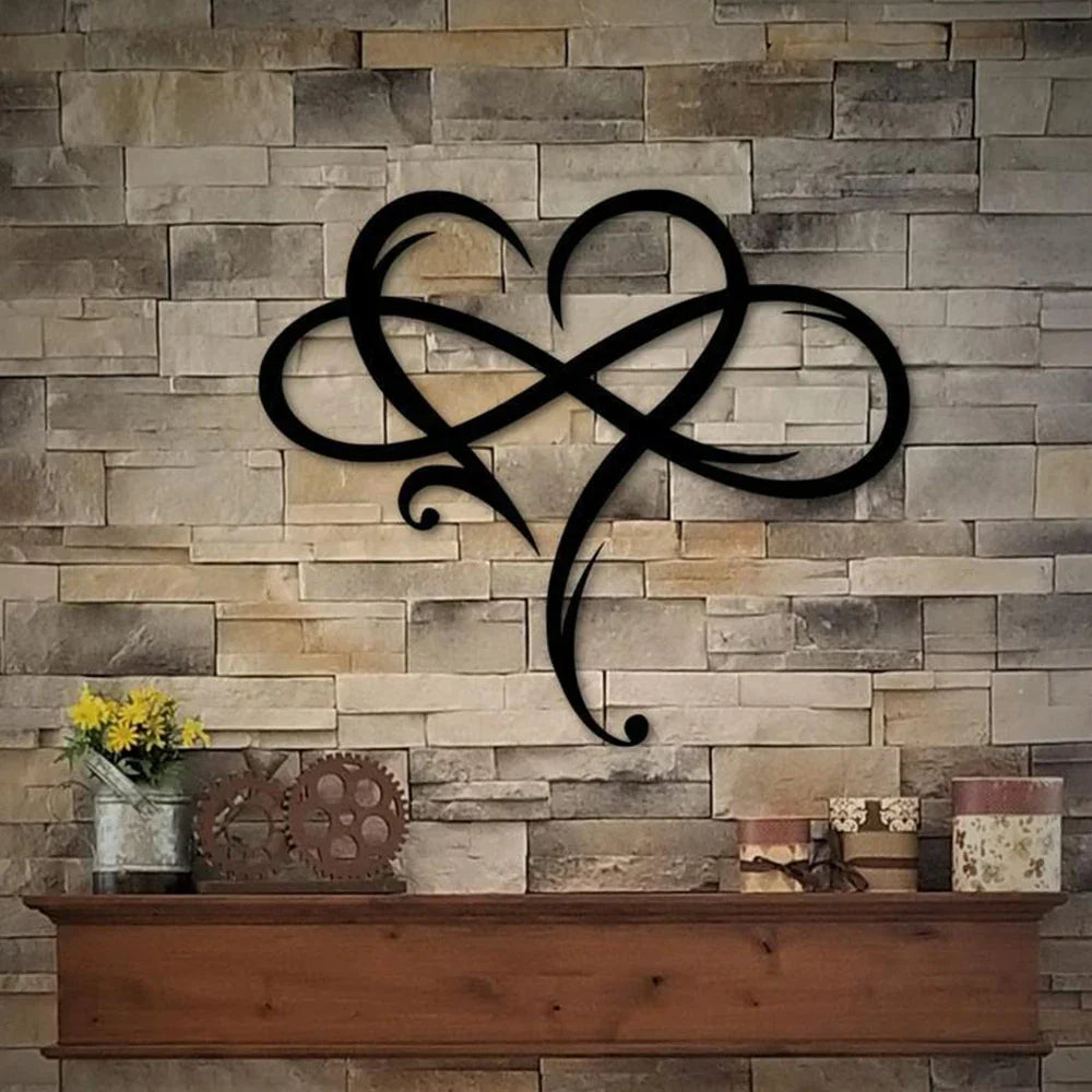 EternaWall Metall Wanddeko | Ewiges Herz | Einzigartiges Design | Raumdekoration | Eisen Wandkunst