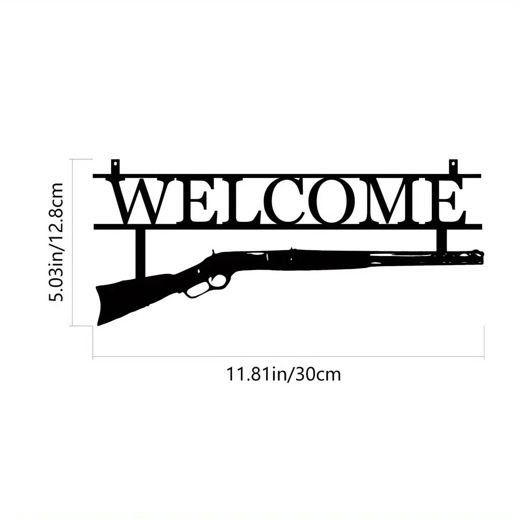 HuntArt Metall Welcome Schild | Jagd Deko | Wandkunst für Zuhause | Metall Wanddekoration