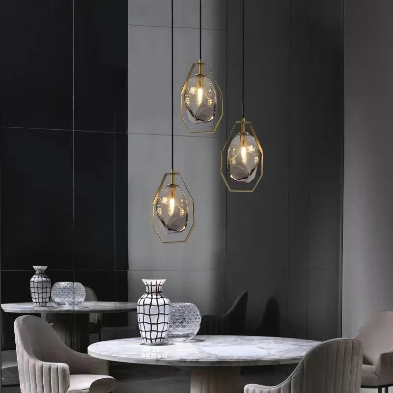 LumiStone Design Pendelleuchte | Moderner Stein-Look | Elegante Beleuchtung