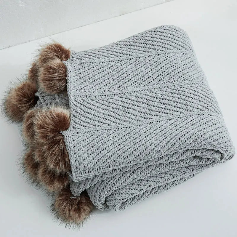 HeartKnit Kuscheldecke aus Chenille | Strickdesign | Für Bett & Sofa | Weich & Gemütlich