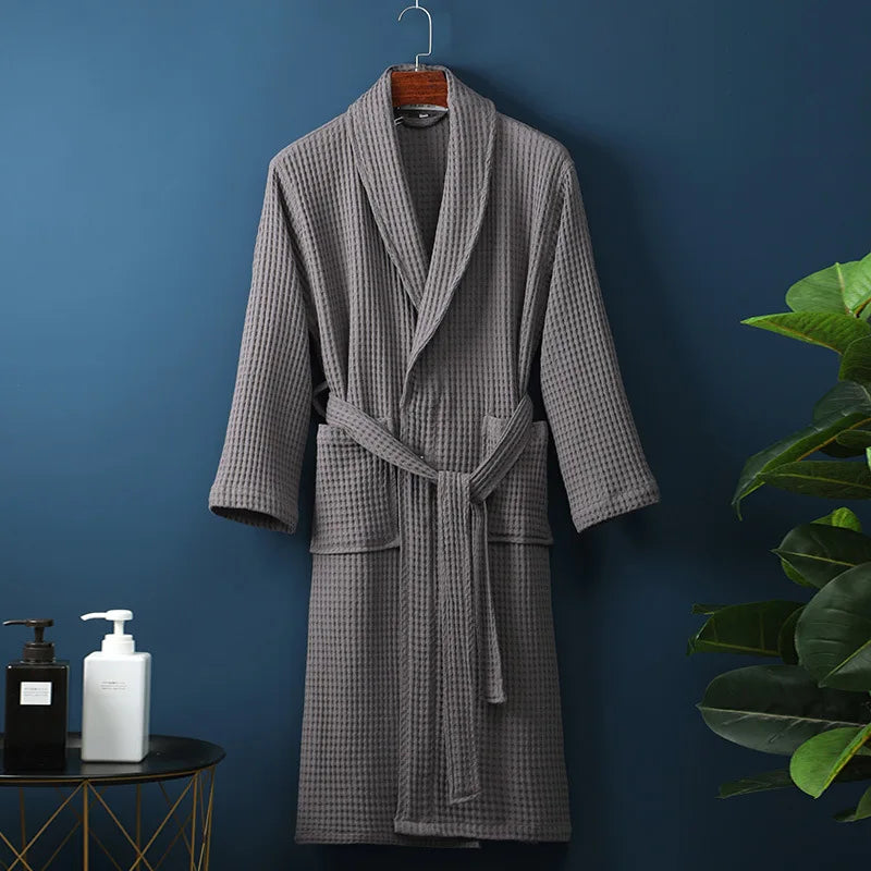 CozyCotton Premium Bademantel aus Baumwolle | Weich & Atmungsaktiv | Perfekt für Herren & Damen | Mit Taschen