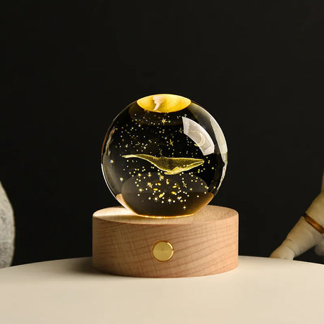 LumoAurora 3D Kristall Nachtlicht | LED Dekorationslampe | Kabellos | Farbwechsel | Einzigartige Geschenkidee