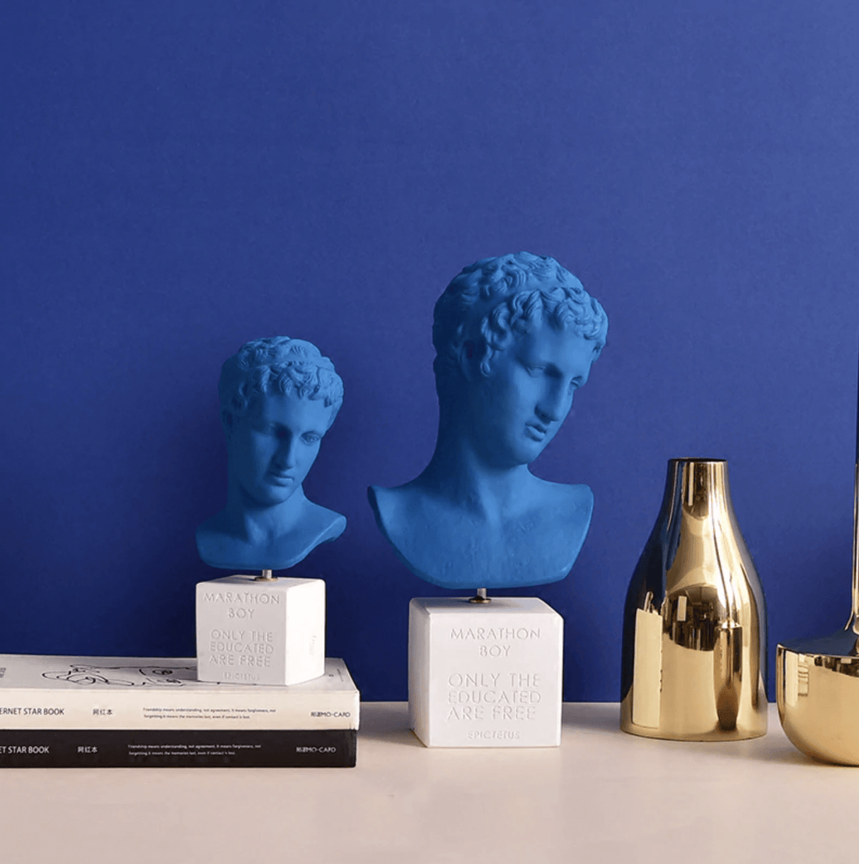NeoDavid Skulptur Büste | Klassische Deko im modernen Stil | Statue für Wohnzimmer & Büro | Kunstvolle Akzente