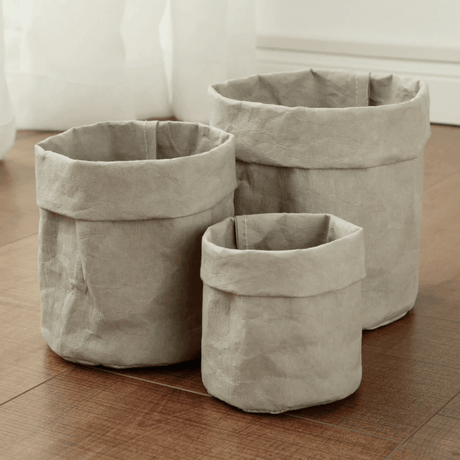 Plantero Vintage Stoff-Pflanzkorb | Rustikales Design | Stilvolle Pflanzenaufbewahrung