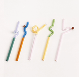 GlassLuxe Twist Glasstrohhalm Set | Bunte Trinkhalme | Nachhaltig & Wiederverwendbar | Für Cocktails & Smoothies