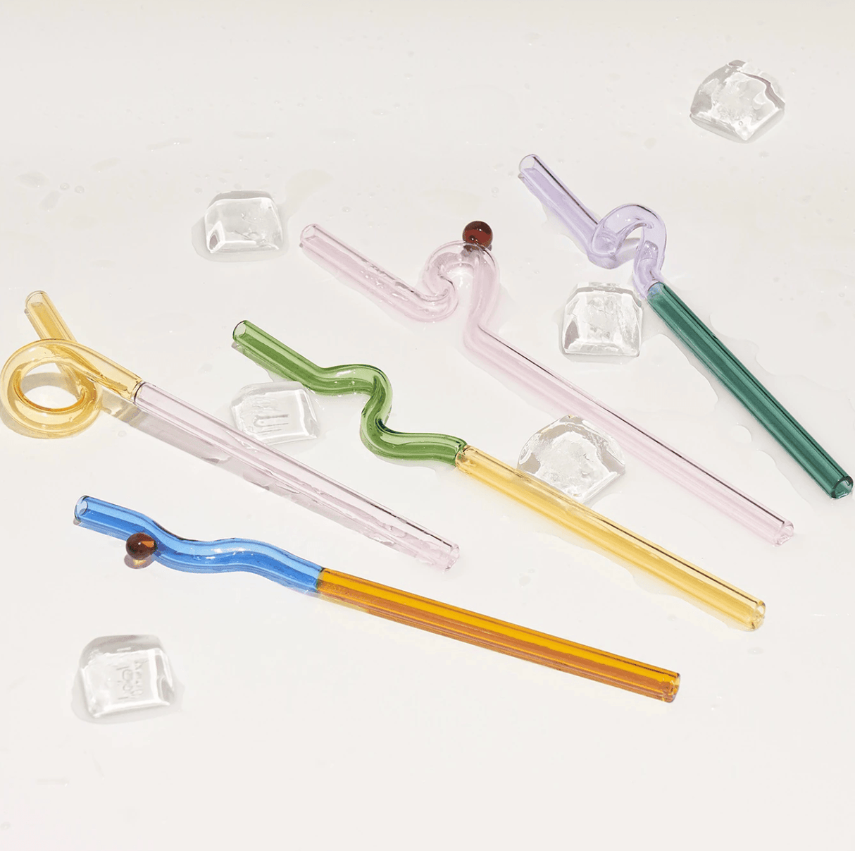 GlassLuxe Twist Glasstrohhalm Set | Bunte Trinkhalme | Nachhaltig & Wiederverwendbar | Für Cocktails & Smoothies