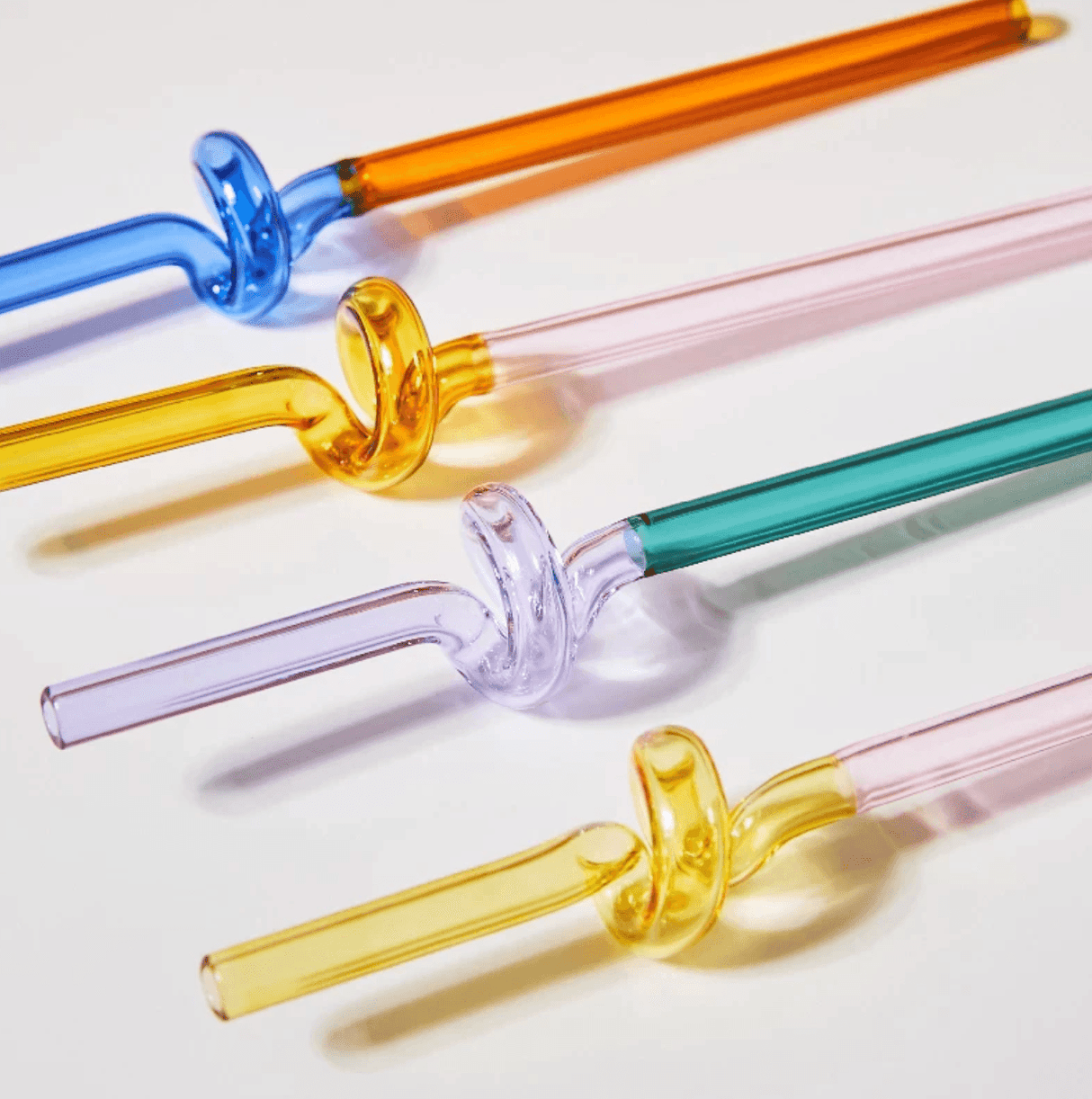 GlassLuxe Twist Glasstrohhalm Set | Bunte Trinkhalme | Nachhaltig & Wiederverwendbar | Für Cocktails & Smoothies