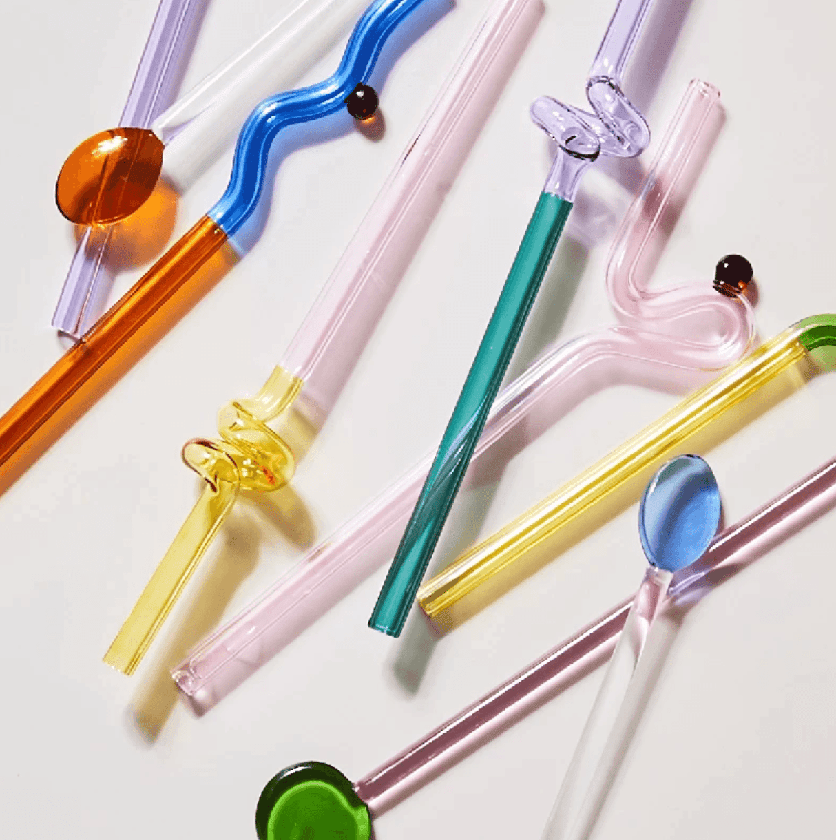 GlassLuxe Twist Glasstrohhalm Set | Bunte Trinkhalme | Nachhaltig & Wiederverwendbar | Für Cocktails & Smoothies