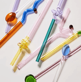 GlassLuxe Twist Glasstrohhalm Set | Bunte Trinkhalme | Nachhaltig & Wiederverwendbar | Für Cocktails & Smoothies