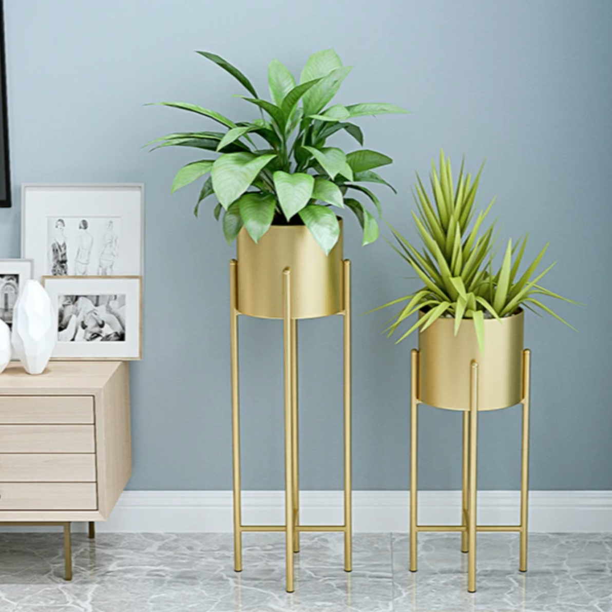 PlantaForm Metall-Pflanzgefäß 2er-Set | Dekorative Übertopfe für Innen und Außen | Modernes Design