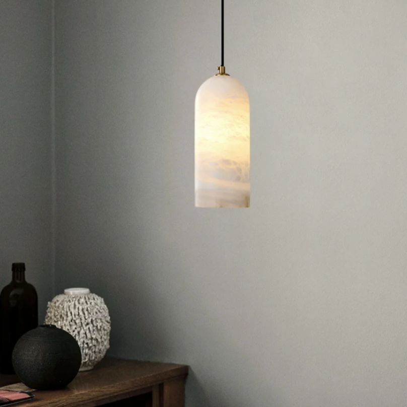 LustreStone Marmor-Pendelleuchte | Minimalistisches Design | Luxuriöse Hängelampe | Elegante Beleuchtung
