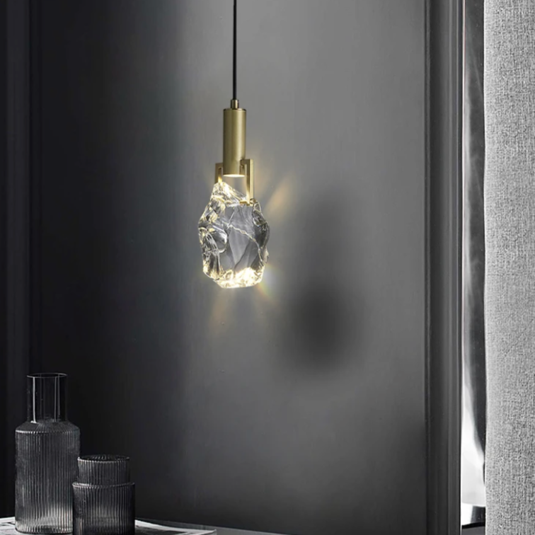 LuxeGlow Kristall Hängeleuchte | Edles Design | Stilvolle Beleuchtung | Perfekte Wand- und Deckenleuchte