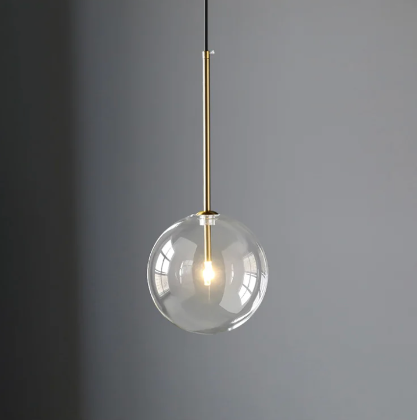 VioraGlobe Nordic Glas Pendelleuchte | Kugelform | Elegantes Design | Perfekt für Esszimmer & Wohnzimmer