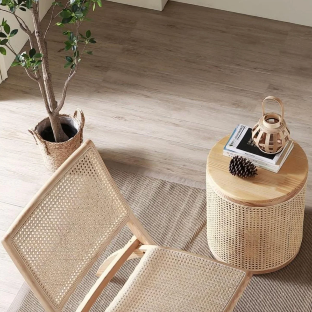 EcoHaven Holz Beistelltisch mit Stauraum | Stilvoller und Funktionaler Wohnzimmertisch | Skandinavisches Design