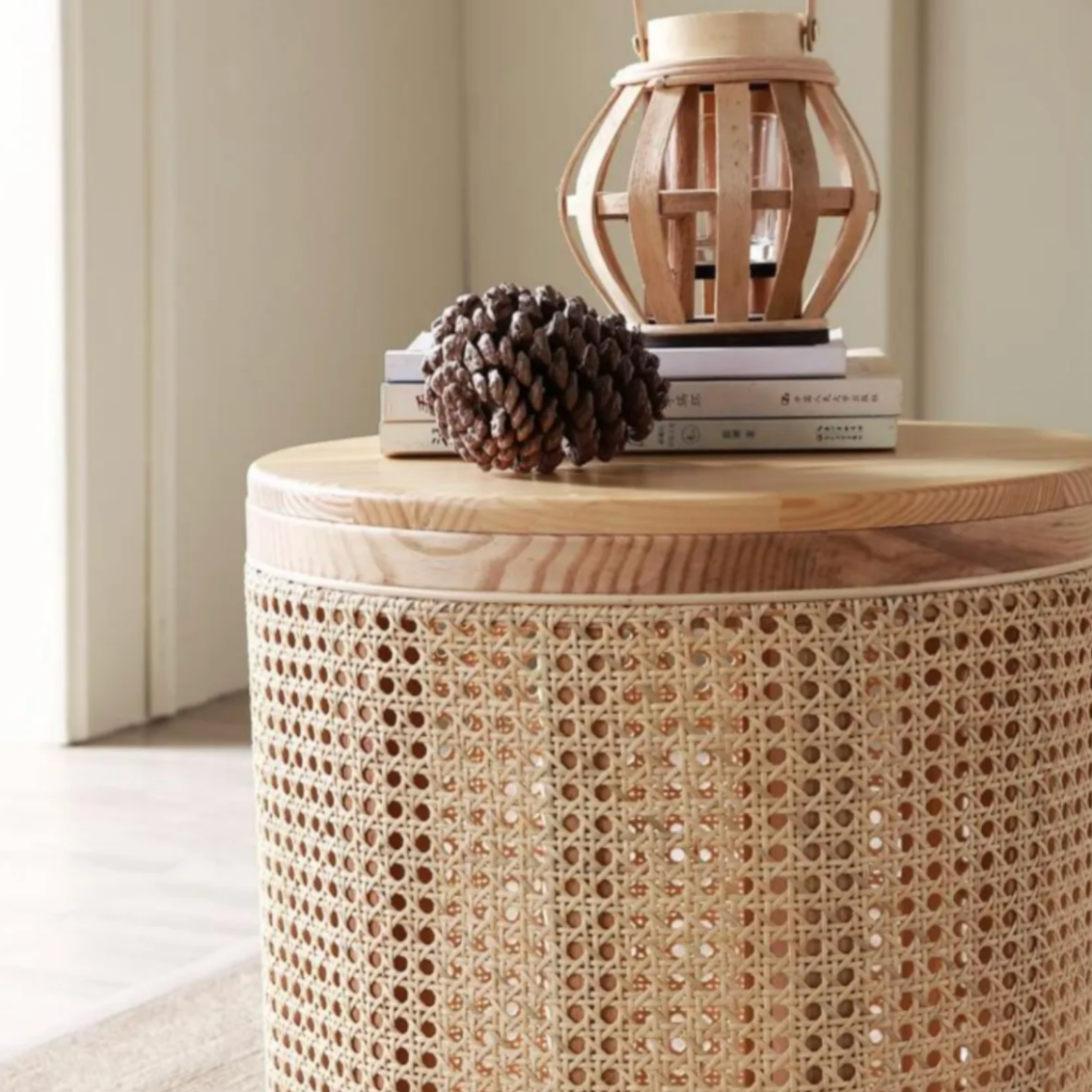 EcoHaven Holz Beistelltisch mit Stauraum | Stilvoller und Funktionaler Wohnzimmertisch | Skandinavisches Design