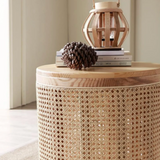 EcoHaven Holz Beistelltisch mit Stauraum | Stilvoller und Funktionaler Wohnzimmertisch | Skandinavisches Design