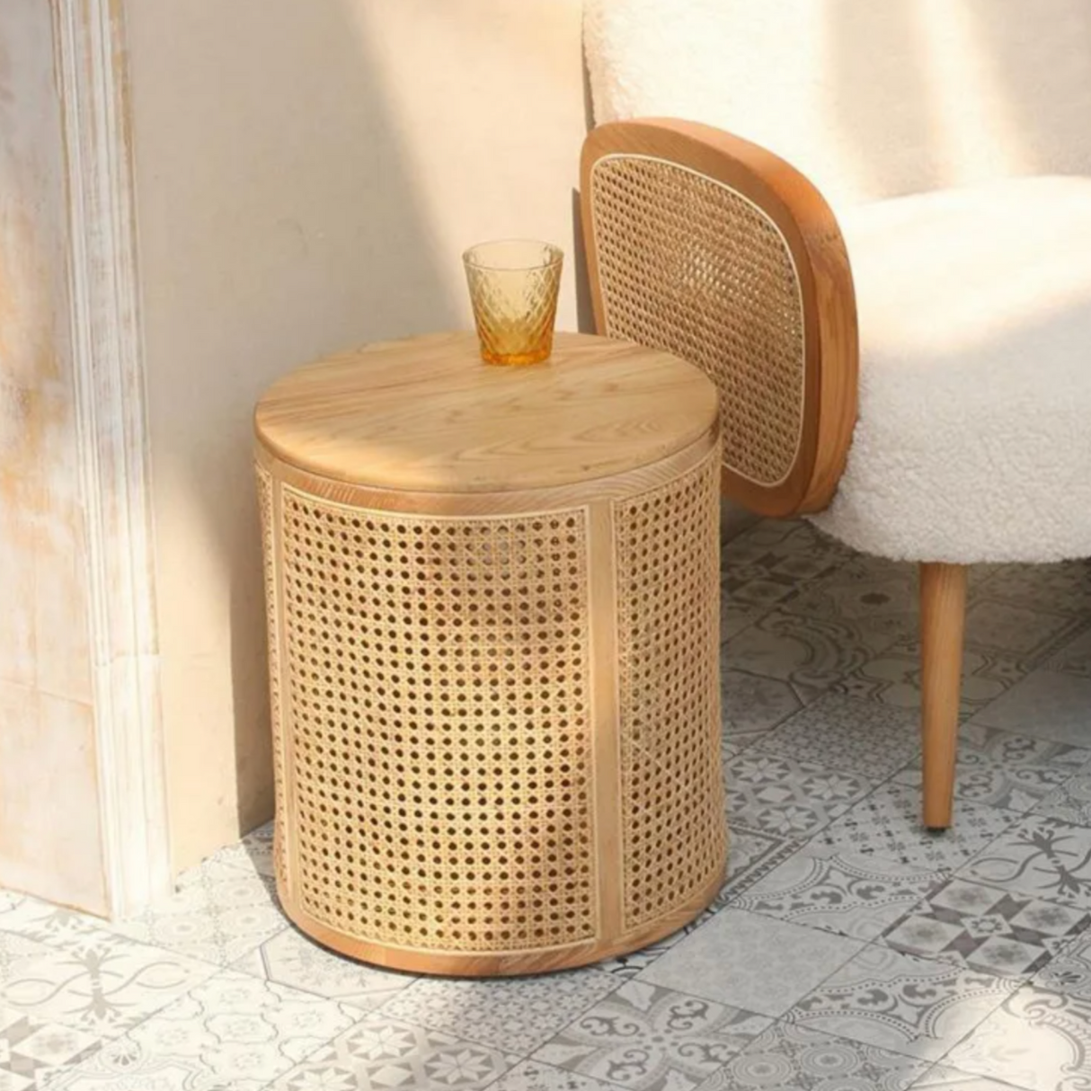 EcoHaven Holz Beistelltisch mit Stauraum | Stilvoller und Funktionaler Wohnzimmertisch | Skandinavisches Design