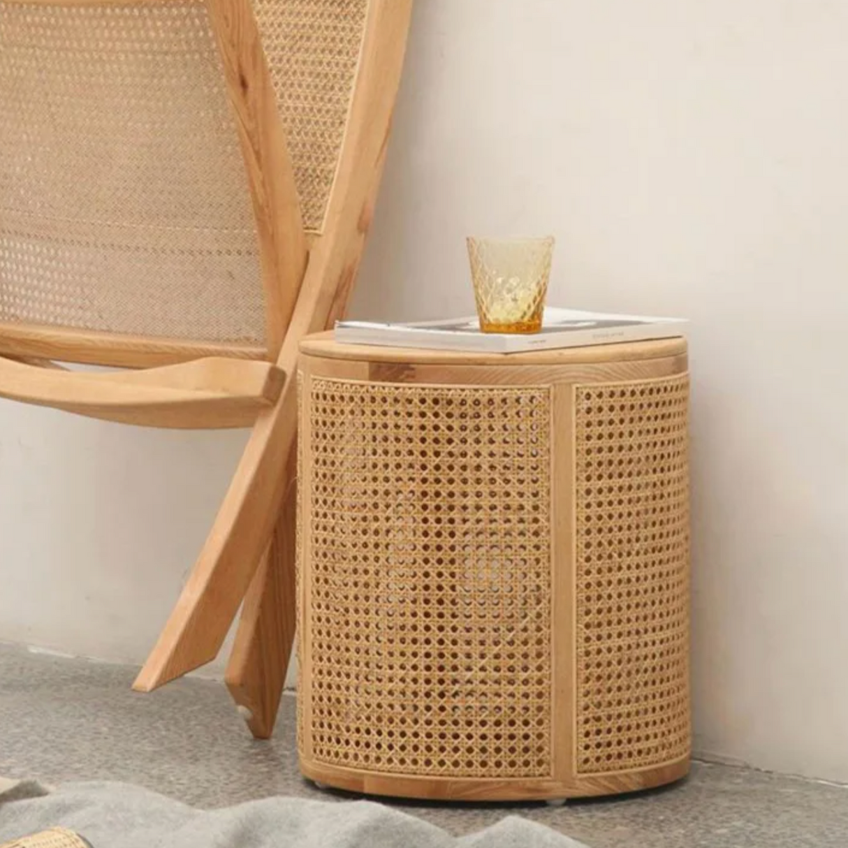EcoHaven Holz Beistelltisch mit Stauraum | Stilvoller und Funktionaler Wohnzimmertisch | Skandinavisches Design