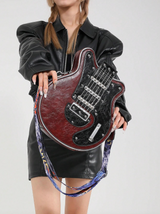 GuitarHero Vintage Retro Gitarren-Crossbody-Tasche | Rockiger Look | Modische Umhängetasche