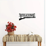 HuntArt Metall Welcome Schild | Jagd Deko | Wandkunst für Zuhause | Metall Wanddekoration
