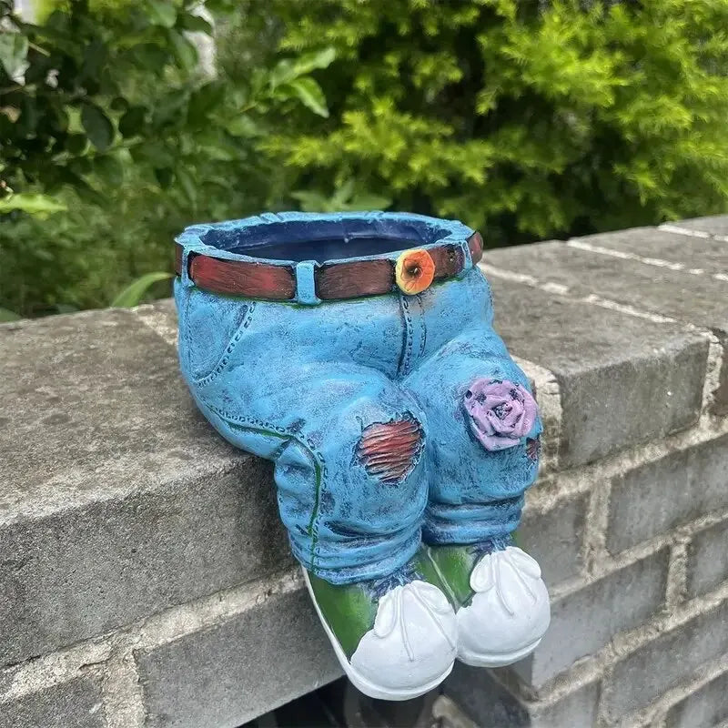 Gardenia Retro-Design Gartenpflanztopf | Vintage Denim Look | Outdoor & Indoor Deko