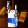 Flamora Metall Gasfeuerzeug | Winddichtes Blau-Flamme Design | Nachfüllbar | Elegantes Accessoire