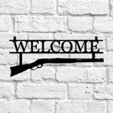 HuntArt Metall Welcome Schild | Jagd Deko | Wandkunst für Zuhause | Metall Wanddekoration