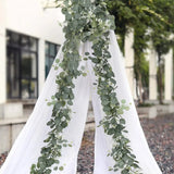 EucaGreen™ Eukalyptus Girlande 2er Set | Kunstpflanzen Deko | Ideal für Hochzeit, Tischdeko & Wanddekoration