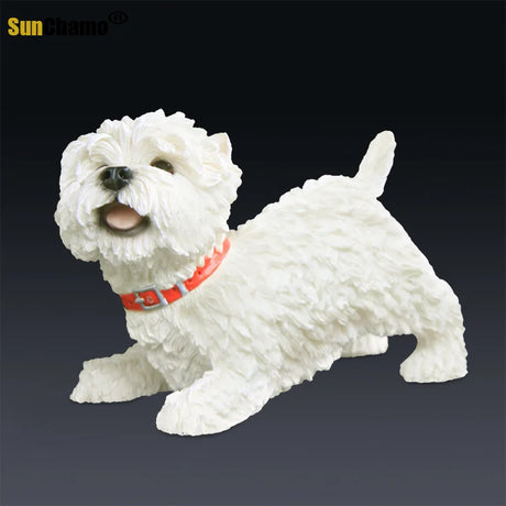 TerriCraft West Highland Terrier Figur | Harz Hundemodell | Deko für Zuhause & Auto