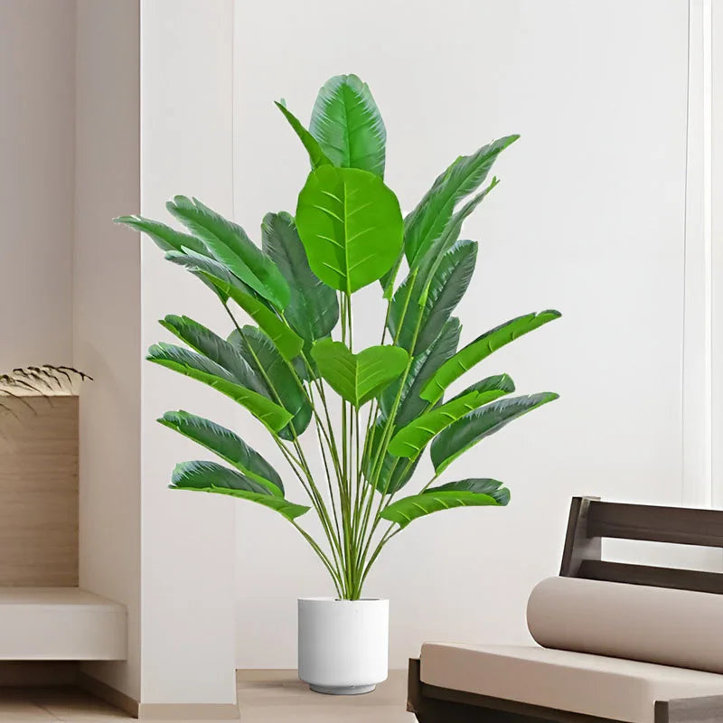 GreenTropics Künstliche Bananenpflanze | Pflegeleicht | Dekorative Tropenpflanze für Zuhause und Büro