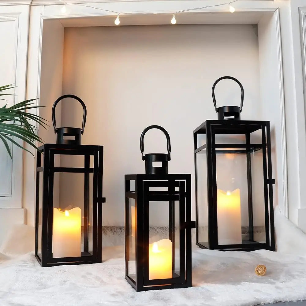 LanternaLuxe Kerzenlaternen 3er-Set | Outdoor Laternen für Garten & Terrasse | Elegantes Design | Windlicht