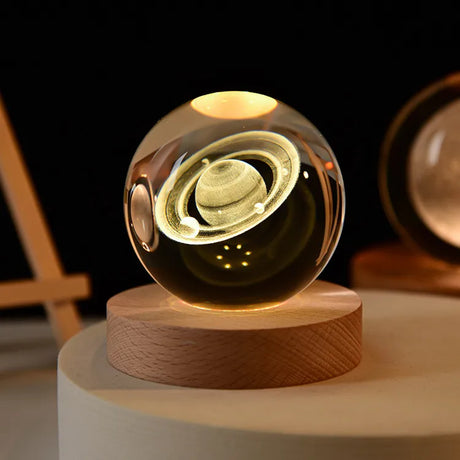 LumoAurora 3D Kristall Nachtlicht | LED Dekorationslampe | Kabellos | Farbwechsel | Einzigartige Geschenkidee