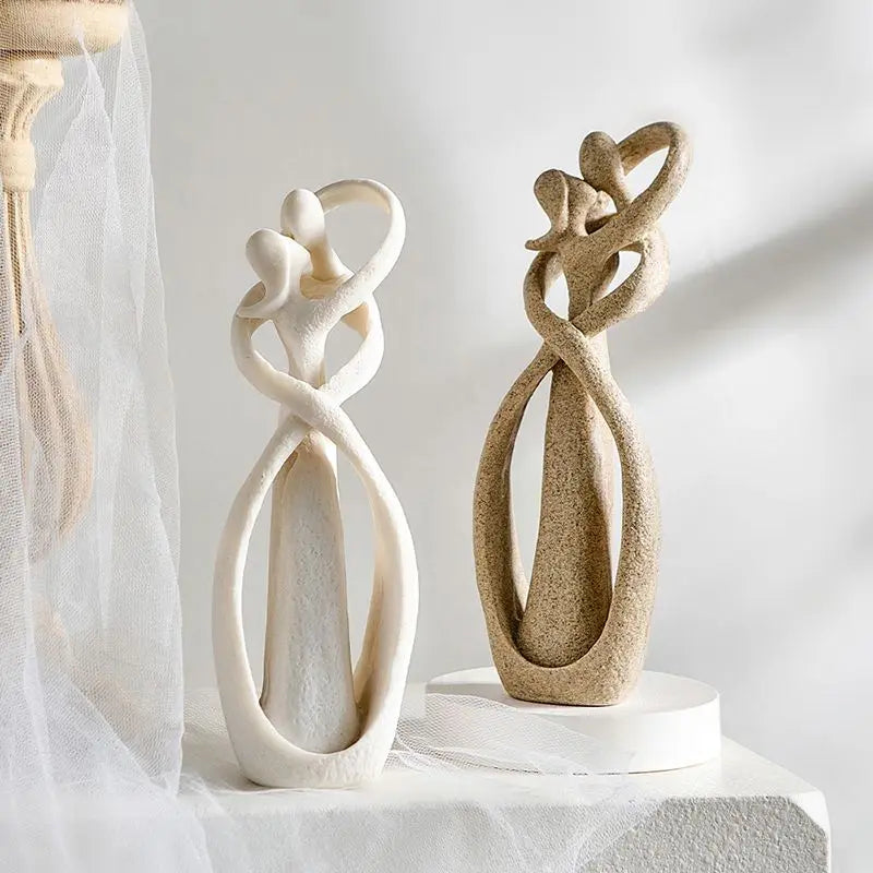 LoveSculpt Sandstein Liebhaber Statue | Hochzeitsdeko | Valentinstag Geschenk | Romantische Heimdekoration