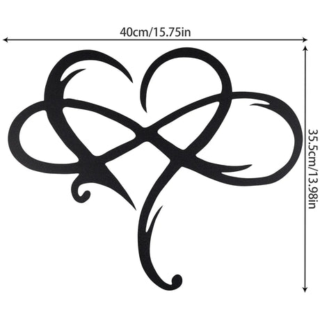 EternaWall Metall Wanddeko | Ewiges Herz | Einzigartiges Design | Raumdekoration | Eisen Wandkunst